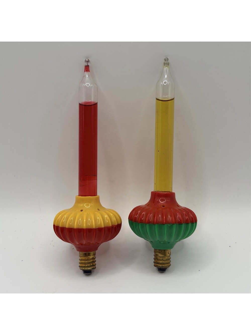 Vintage Christmas Bubble Lamps With Liquid Set of 2 Multicolor Not Tested